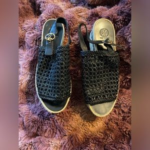 Tory Burch platform woven leather sandal